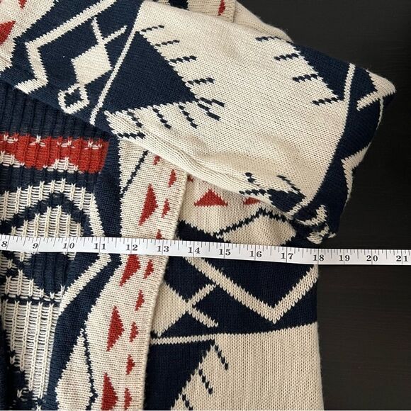 Fate Open Cardigan Sweater Womens Medium Beige Boho Aztec Knit Long Sleeve - Picture 11 of 12